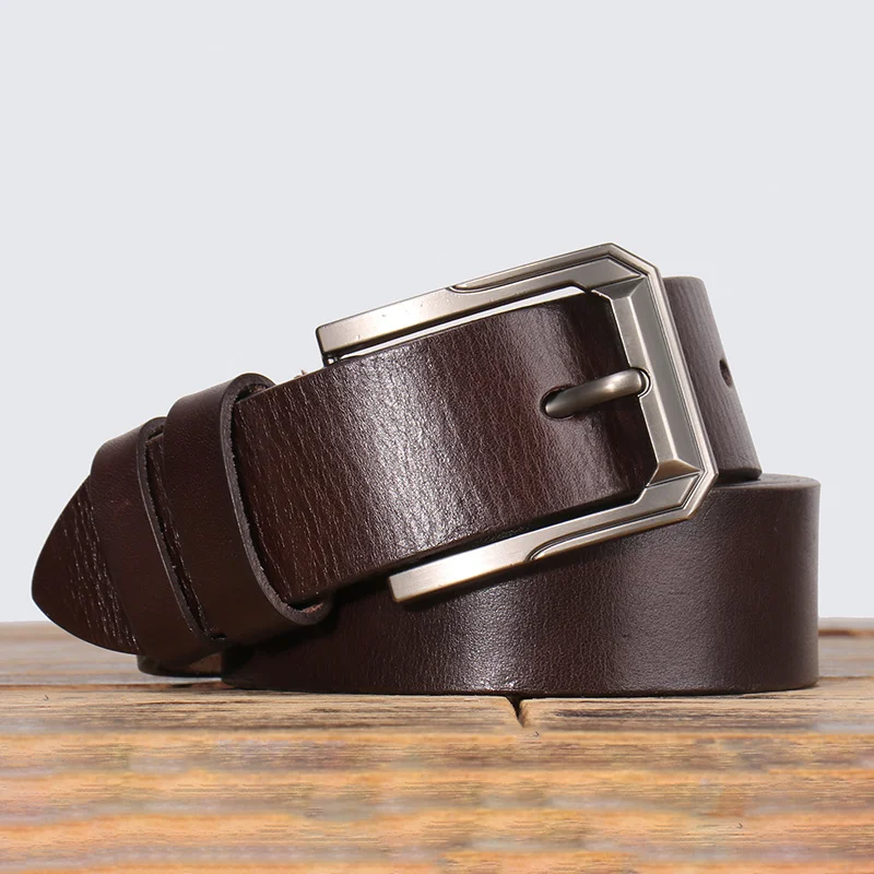 

Width Men's 3.8cm Top Layer Cow Leather Belt Fashion Design Alloy Pin Buckle Real Belts Vintage Jeans Straps