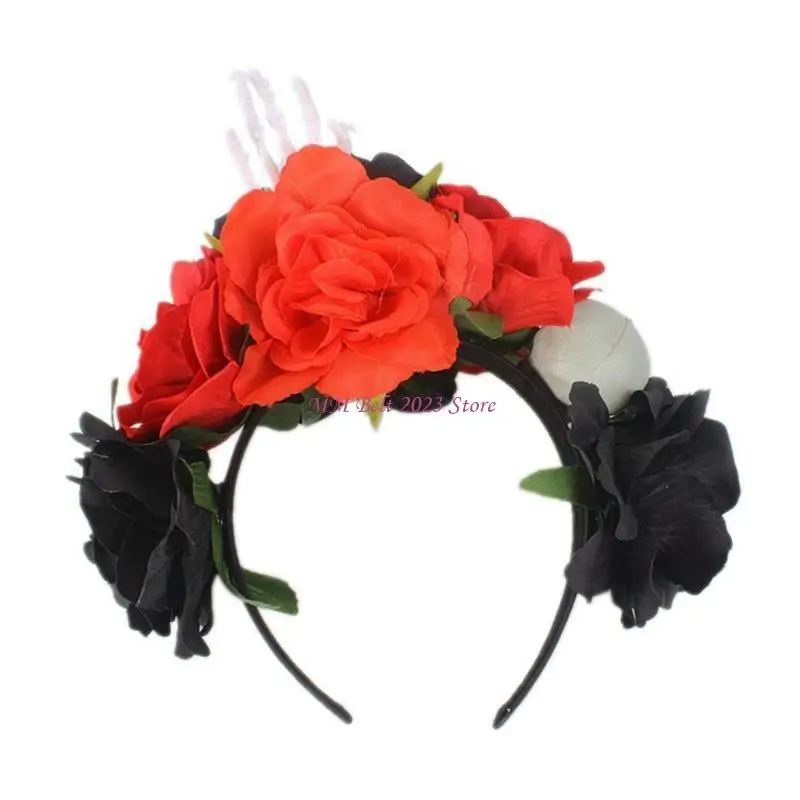 49ME Rose Cluster Headband cho bé gái Phụ nữ Mũ nón Halloween