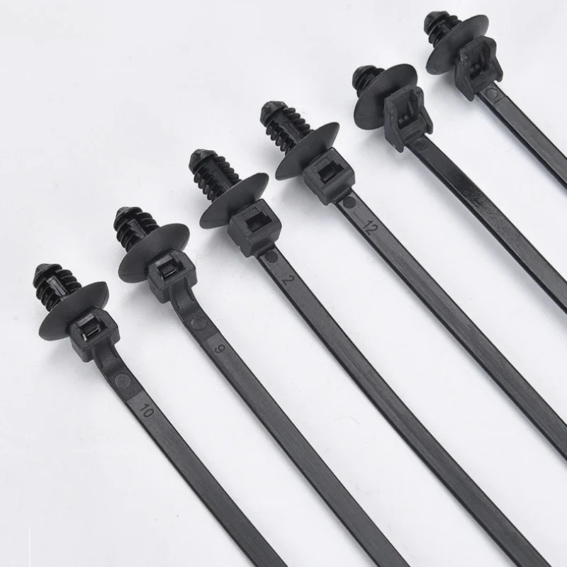 Car Nylon Tie Wrap Cable Fixed Fastener Clips  Strap Self-Locking Nylon Cable Ties Car Hose Fastening Zip