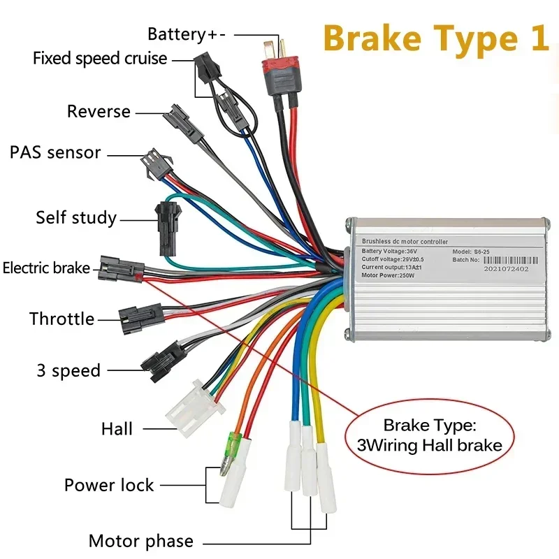 Bicicleta Electric Brushless Controller 25A 36V 48V 500W 350W Electric Scooter BLDC Controller For Scooter Bicycle Accessories