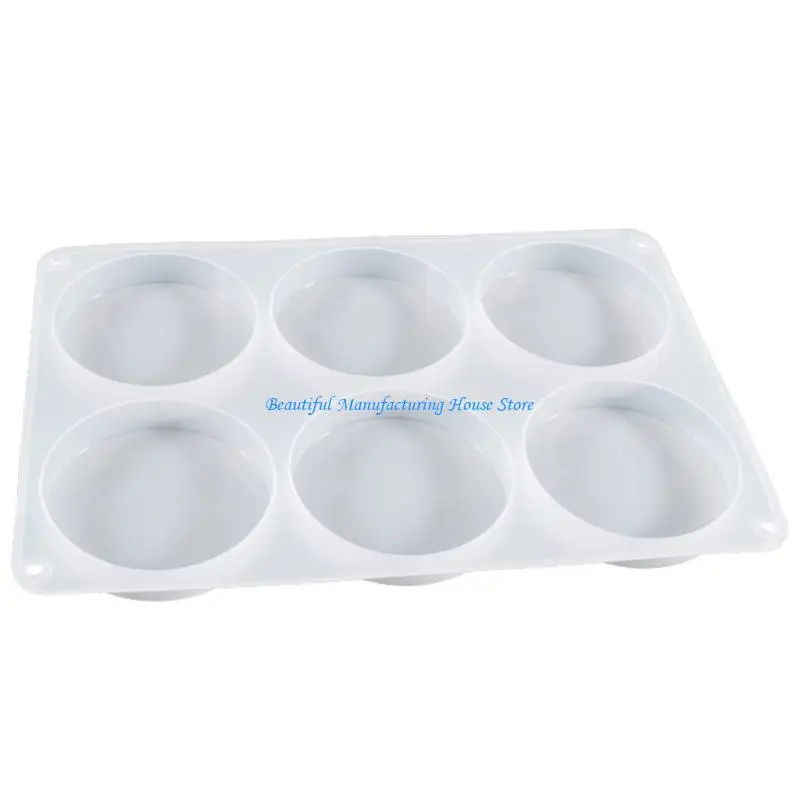 E56A 6-Cavity Thick Round Silicone Molds for Epoxy Resin Casting Cup Mats