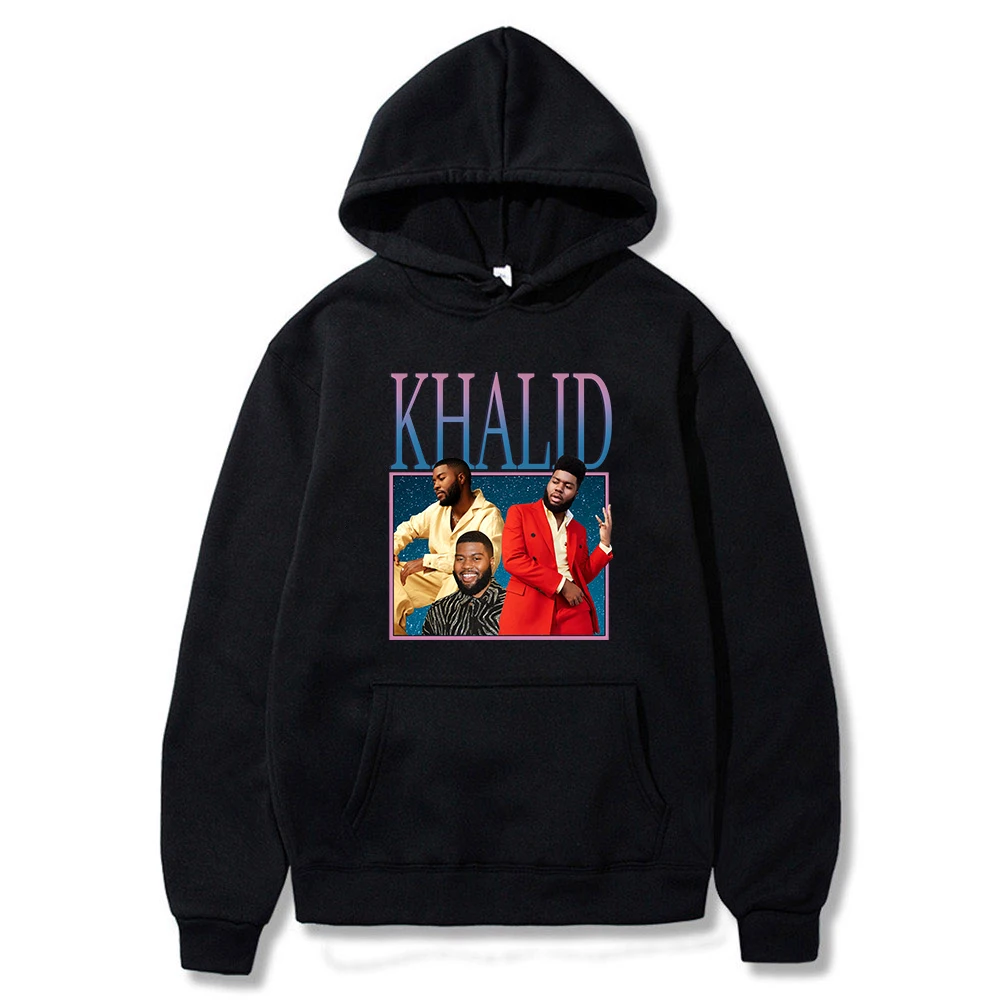 

Khalid Hoodie Pop Singer Long Sleeve Streetwear Women Men Hooded Sweatshirt Harajuku Streetwear Vintage Clothes