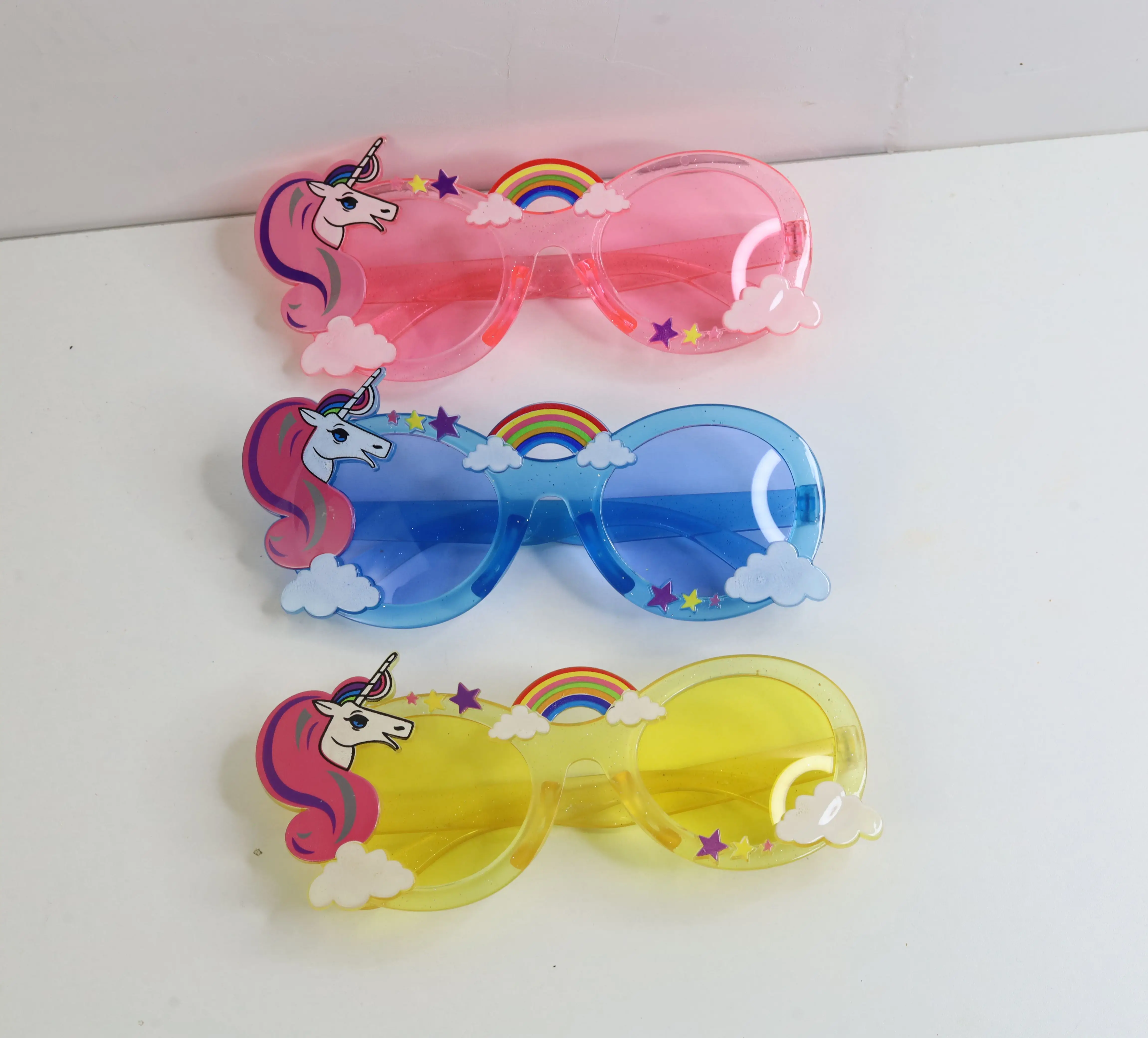 Unicorn Party Clear Rainbow Horse sunglasses Multi-color Glasses Children Girl Happy Rainbow Unicorn Birthday party Gift