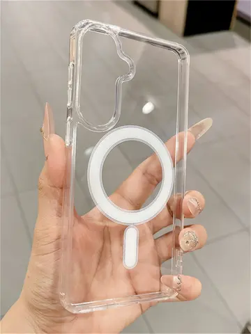 Original For Magsafe Magnetic Clear Case for Samsung Galaxy S26 S25 S24 S21 FE S22 S23 Ultra Plus A17 A16 A55 A36 A07 A54 Cover