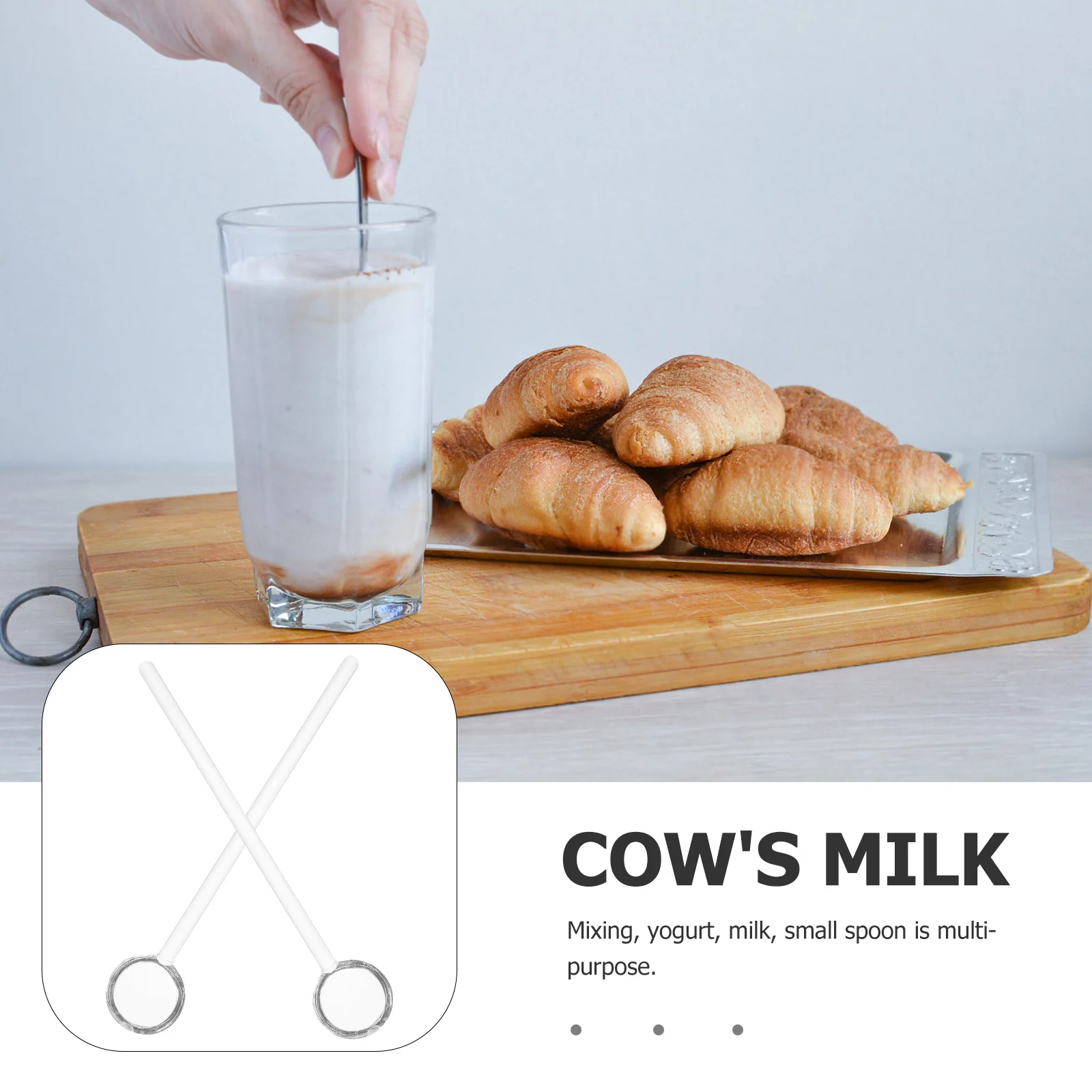 

3Pcs Coffee Spoons Glass Small Durable Stirring Spoons for Espresso Tea Sugar Yogurt Ice Cream Caviar Stirring Scoop