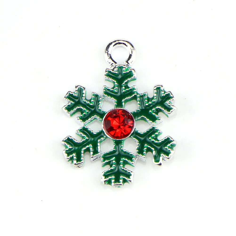 20 piezas colgante de aleación DIY colgantes de Navidad para collar pulsera pendientes cuelgan corona de copo de nieve accesorios de joyería
