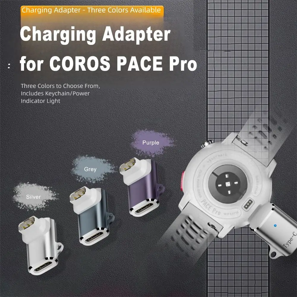 

Type-C Female to 3 Pin Magnetic Charger Converter with Indicator Light High Speed Watch Charging Adapter for COROS PACE Pro