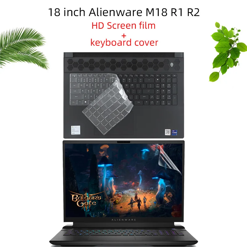 

Подходит для 18-дюймовой защитной пленки для экрана ноутбука Alienware M18 R1 R2, пленки для клавиатуры, защиты от синего света
