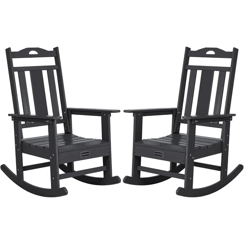 

Outdoor Rocking Chairs Set of 2, HDPE All Weather Resistant Rocking Chair for Porch, Oversized Patio Rocker Chair for Adu