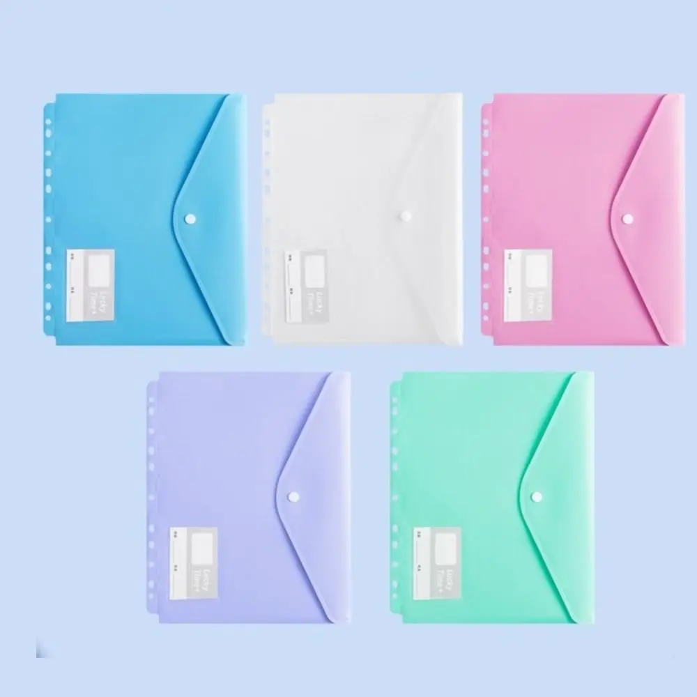 Color PP A4 File Folder Large Capacity 3 Hole Data Folder Dustproof Waterproof Binder Folders School Supplies