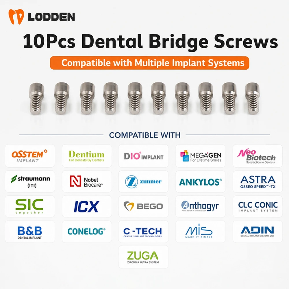 10PCS Dental Osstem Regular Mini Multi Unit Bridge Screws Titanium Adin Dentium ITI Anthogyr Multi Unit Dental Bridge Screws