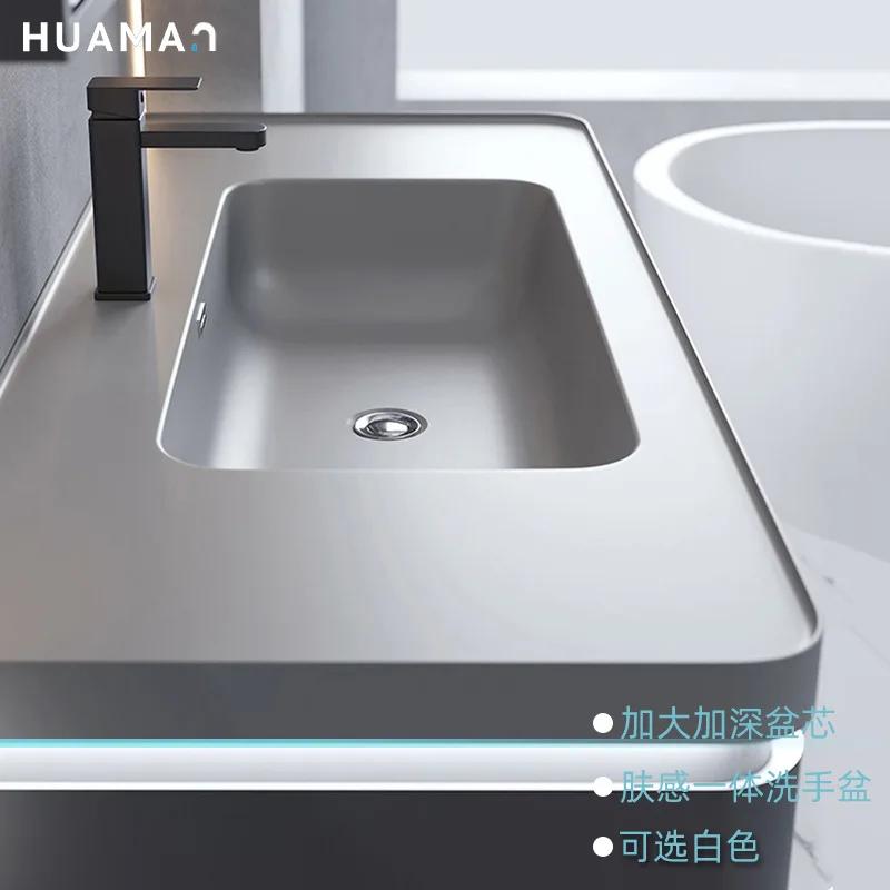 New simple bathroom bathroom bathroom cabinet skin feeling wash basin wash basin countertop artificial stone integrated basin