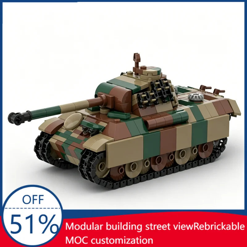 

595PCS MOC Camouflaged Panther Tank Military Building Blocks Educational DIY Assembly Toy Birthday Gift Collection And Display