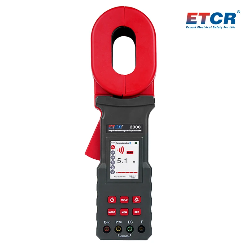 ETCR2300/ETCR2300B Soil Resistivity and Earth Resistance Measurement Clamp Tester 200kΩ 9999kΩm Voltage Current Meter 600V 20A
