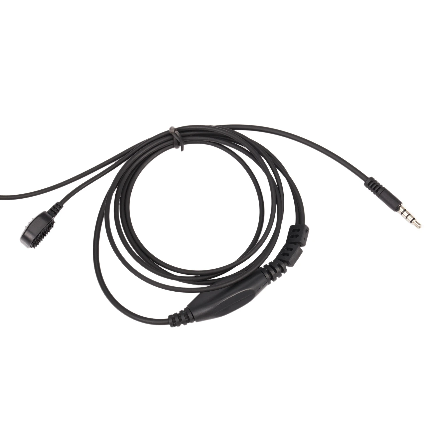 Garganta ajustável Mic fone fone de ouvido, microfone, tubo acústico, fone de ouvido com dedo PTT, apto para iPhone, Android Mobile, 3,5mm