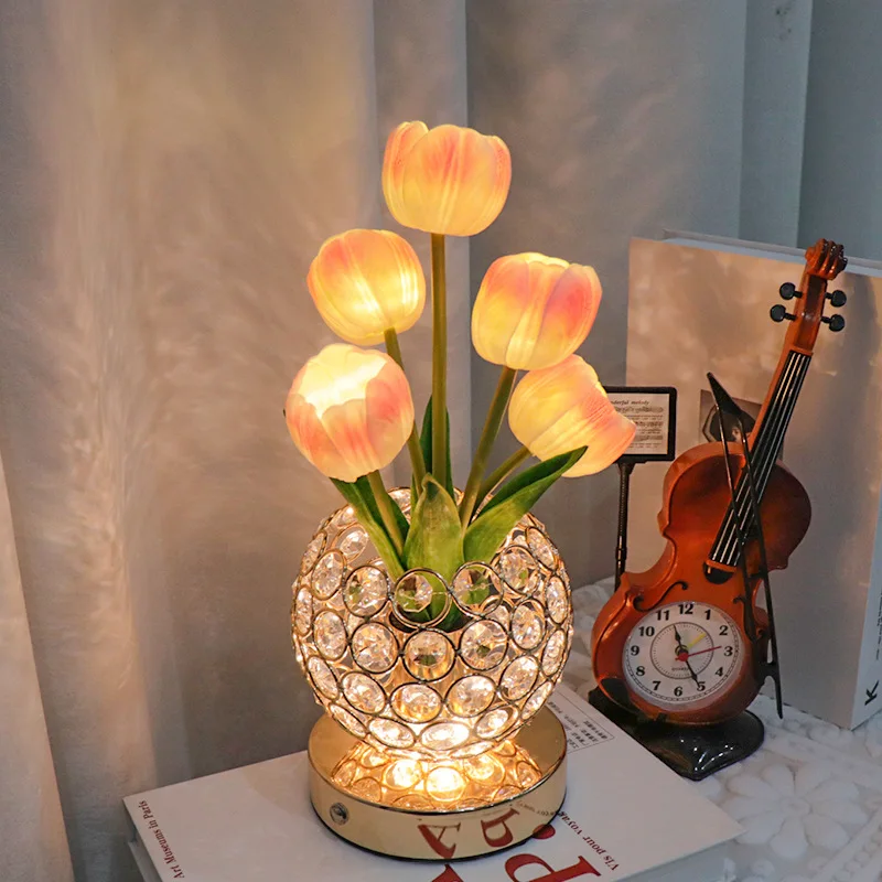 Tulip Nightlight Luxury Decorative Desk Lamp Bedroom Atmosphere Bedlight Valentine\'s Day Gift