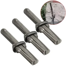 3PCS Stone Splitting Tool Stone Splitter Metal Plug Wedges Concrete Rock Splitters Hand Tool 14mm Stone Chopper Chisels