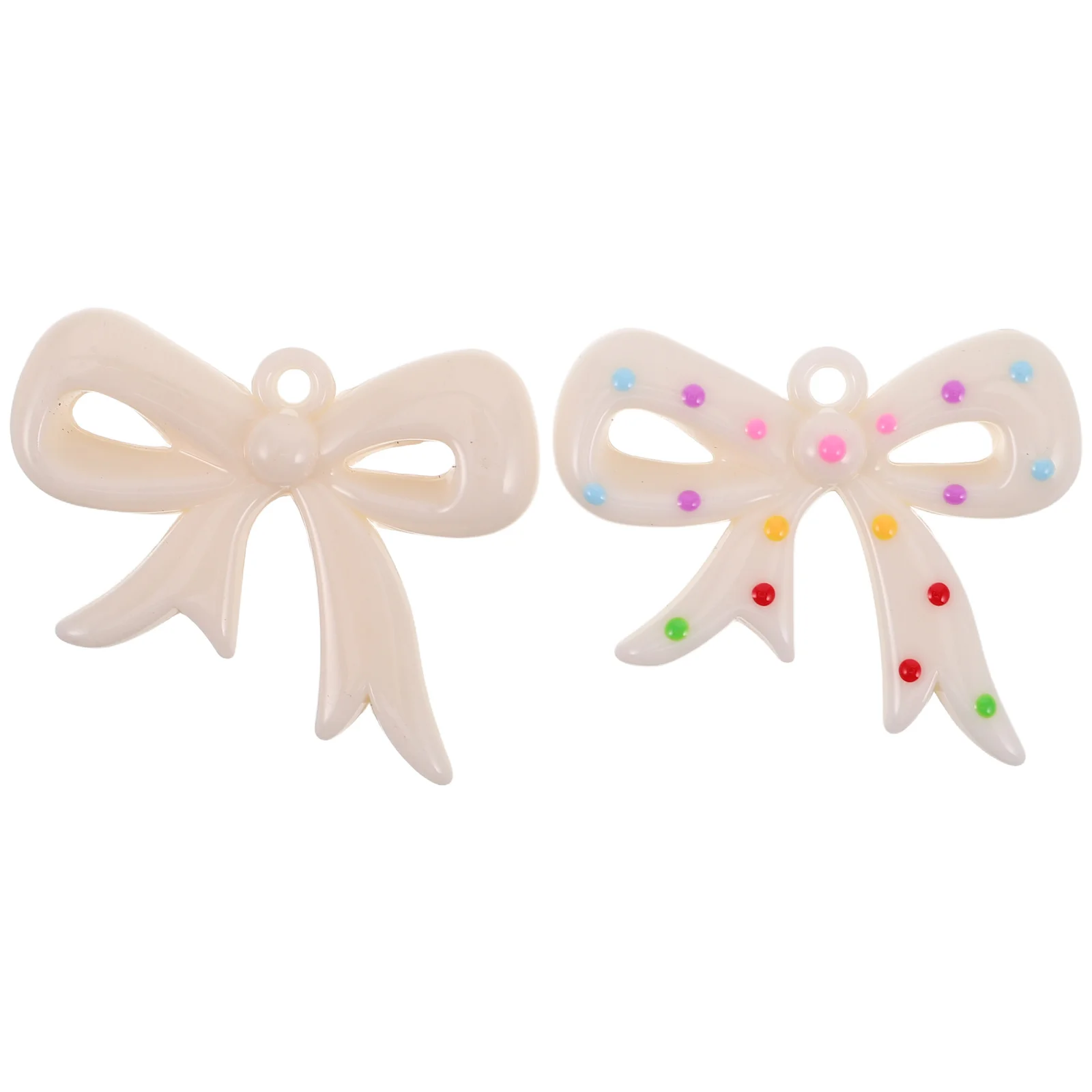 

2 Pcs Material Colorful Bow Accessories Necklace Acrylic Bowknot Beads for Jewelry Making