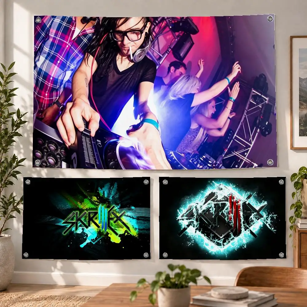 Music Electronic Skrillex Flags Decorative Flag Banner Indoor Bedroom Dorm Gaming Room Wall Party Club Decor Fan Gift