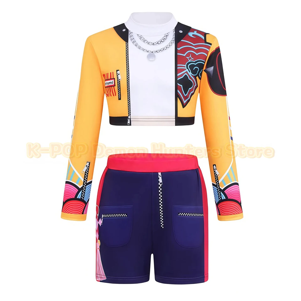 Stroje K-Pop Demon Hunters dla dziewcząt, przebrania na Halloween, cosplay piosenkarki pop Rumi, Zoey, Mira, odzież dziecięca, ubrania na karnawał, ubrania dla dzieci na imprezy.