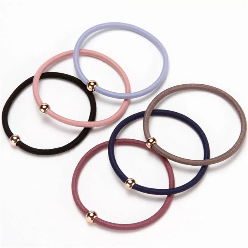 50Pcs Koreanische Frauen Elastische Haar Bands Vergoldet Gummi Haar Krawatten Scrunchies Für Mädchen Pferdeschwanz Halter Haar Ringe Seil – Detail 6
