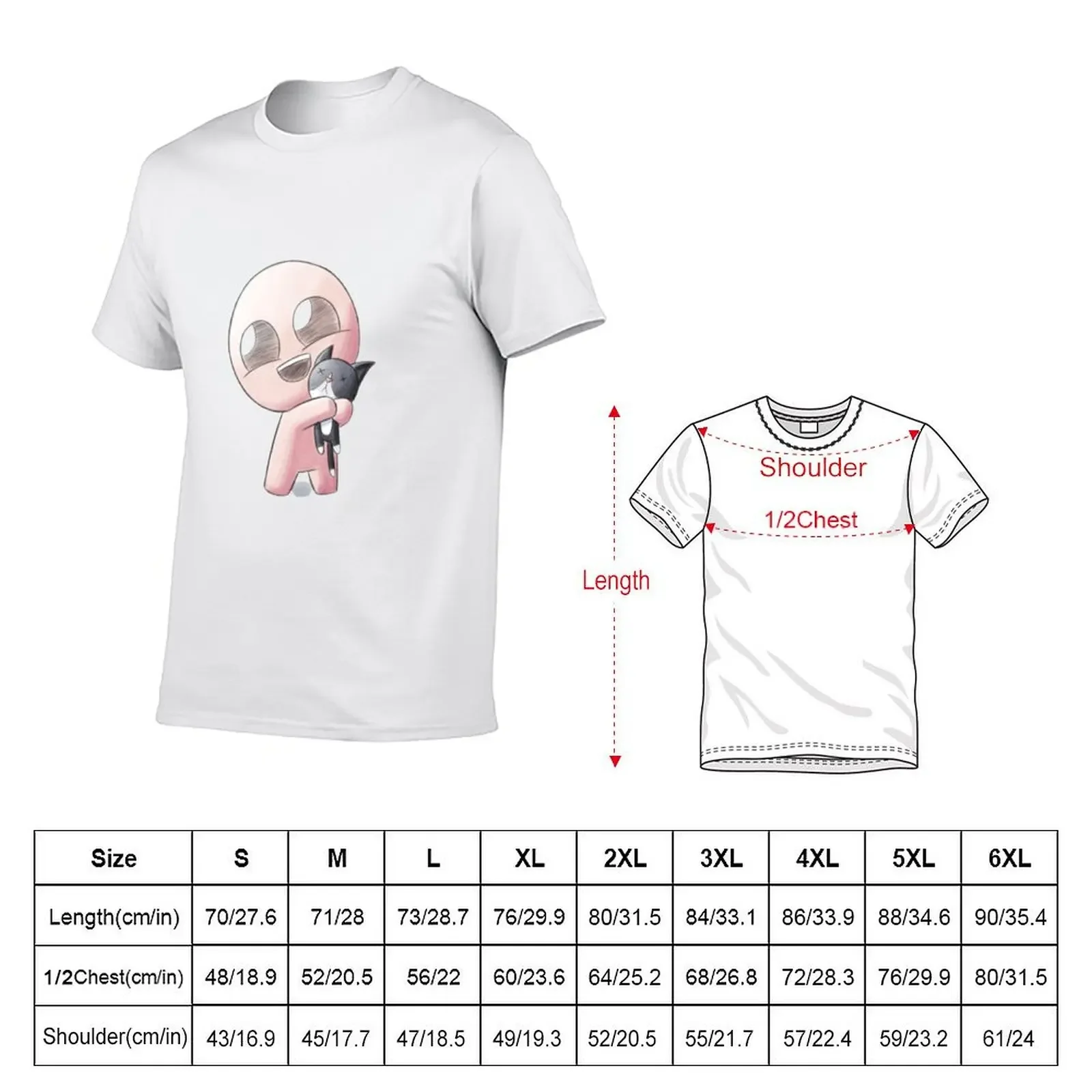 isaac cat T-Shirt Anime t-shirt summer shirt mens fashion