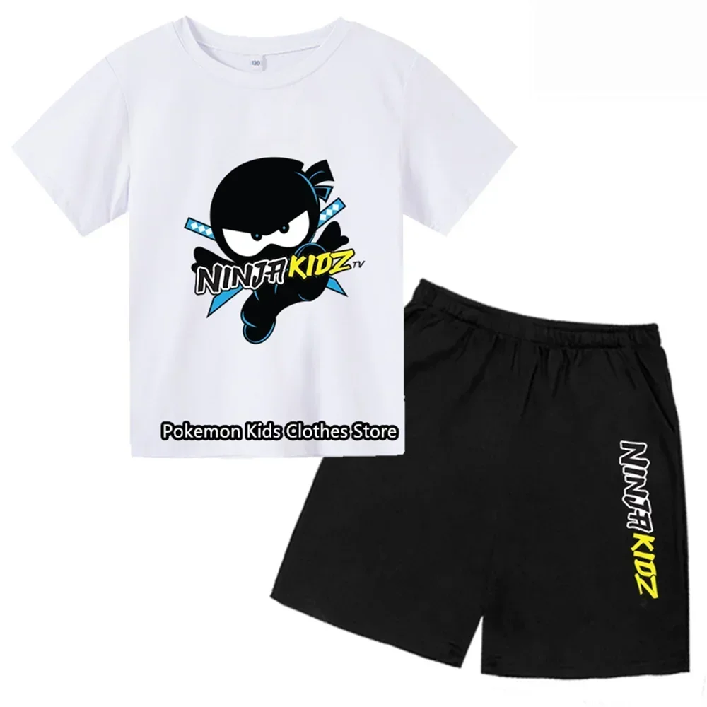 NINJA KIDZ Tshirt Set Toddler Summer T-shirt Teenage Girls Clothing Cotton Boys Tshirt Boutique Kids Tees O-Neck Children Tops