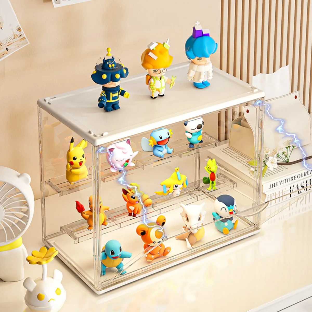 

Large Capacity Clear Blind Box Display Case Dustproof Pop Mart Doll Storage Thickened Desktop Toy Organizer