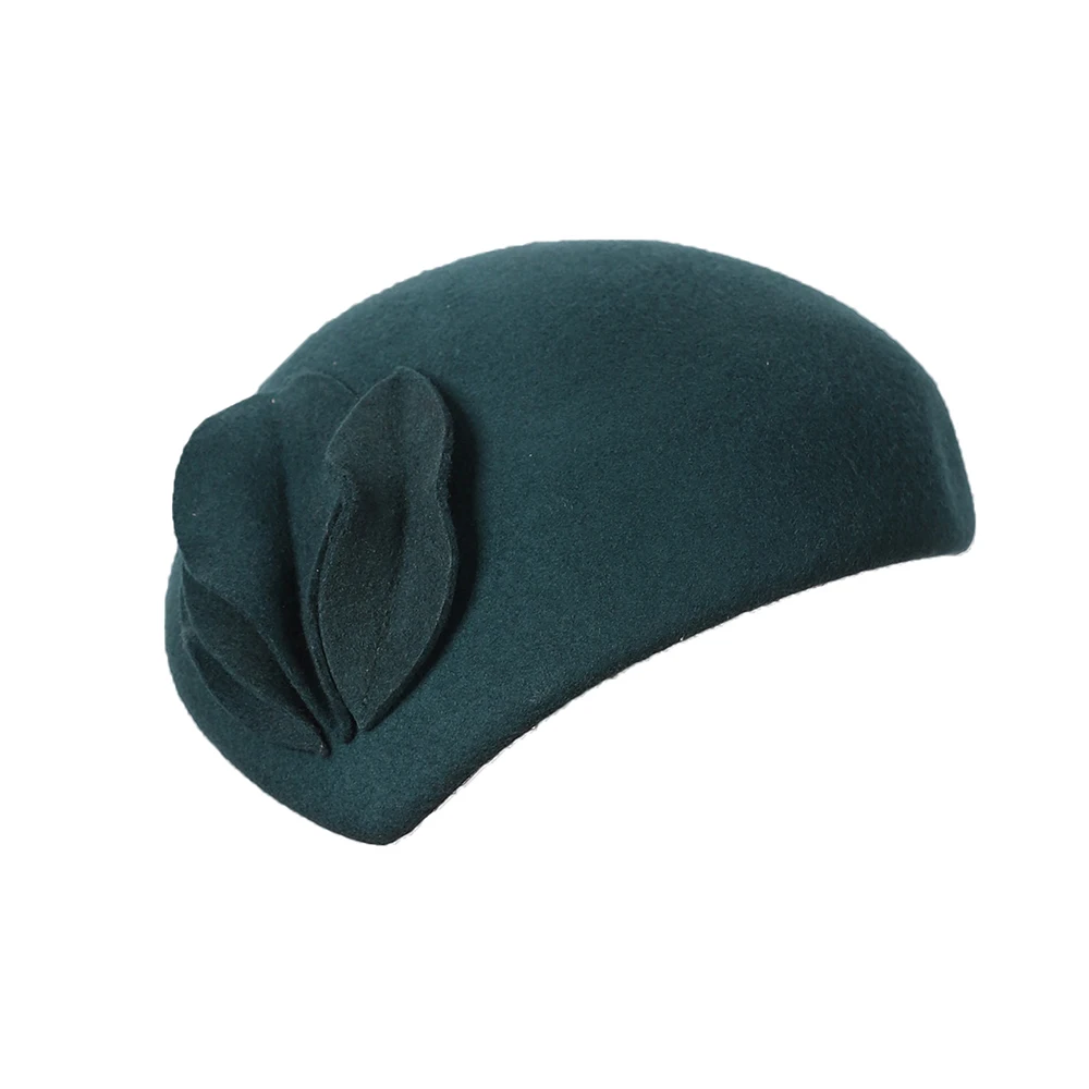 Czerwono-zielony wełniany kapelusz typu pillbox w stylu vintage, elegancki kapelusz kościelny dla kobiet, fascynator na przyjęcie herbaciane, beret, czapka, chapeau femme 2026 — zdjęcie 6