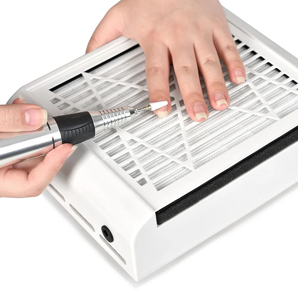 Cube Shape Nail Dust Collector Vacuum Cleaner Gel Nails Powder Reducer Absorber Sucker Extractor Fan for Manicure