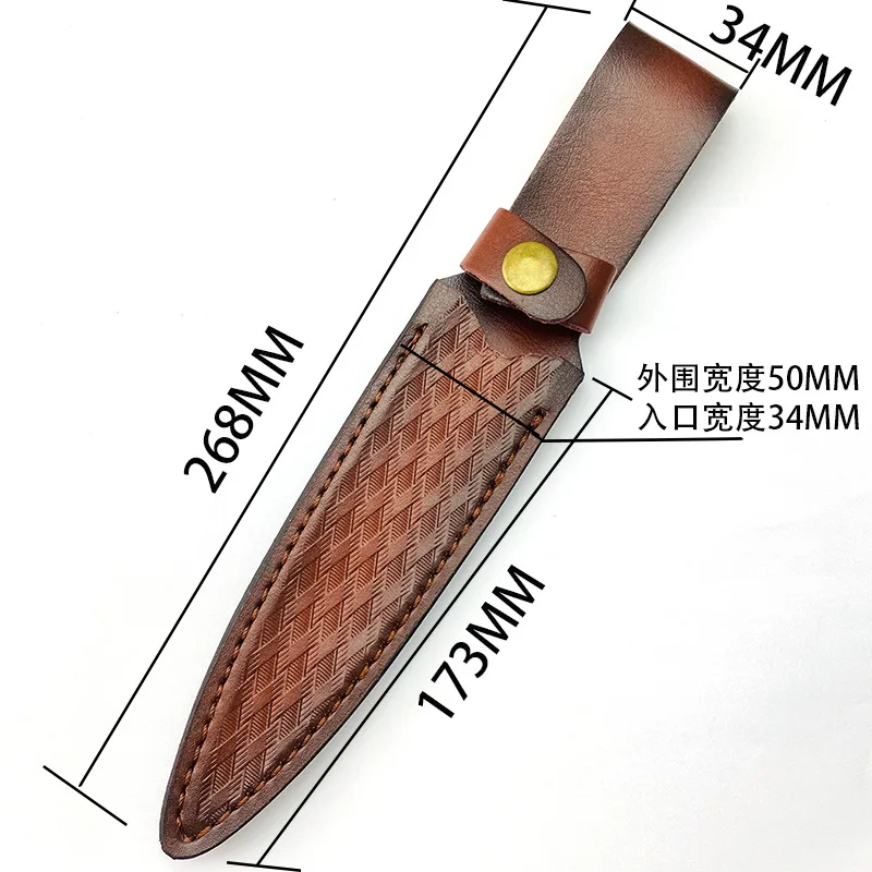 Genuine Leather Straight Folding Tool   Case for Outdoor Climbing Scabbard Protective Shell