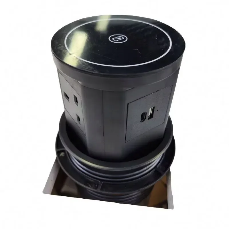 16A Hydraulic Pop Up Power Socket Tower with NFC Wireless Charging for Kitchen EU UK US General Use Multi Outlet Desktop Box
