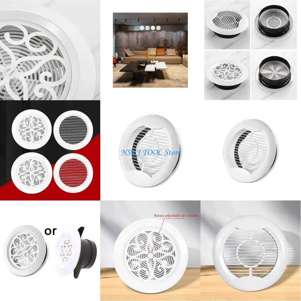 

L8RC Вентиляционное отверстие Регулируемая крышка выпускного вентиляционного отверстия Круглый потолочный диффузор Съемная Легко