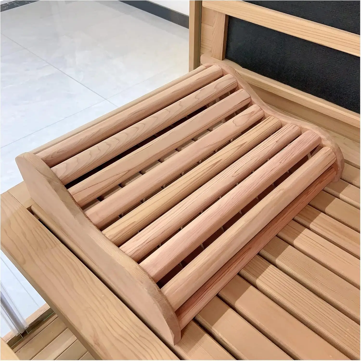 Cedar Sauna Headrest Pillow for Sauna Room Sauna Accessories for Any Barrel or Infrared SaunaComfortable S-Shape Design