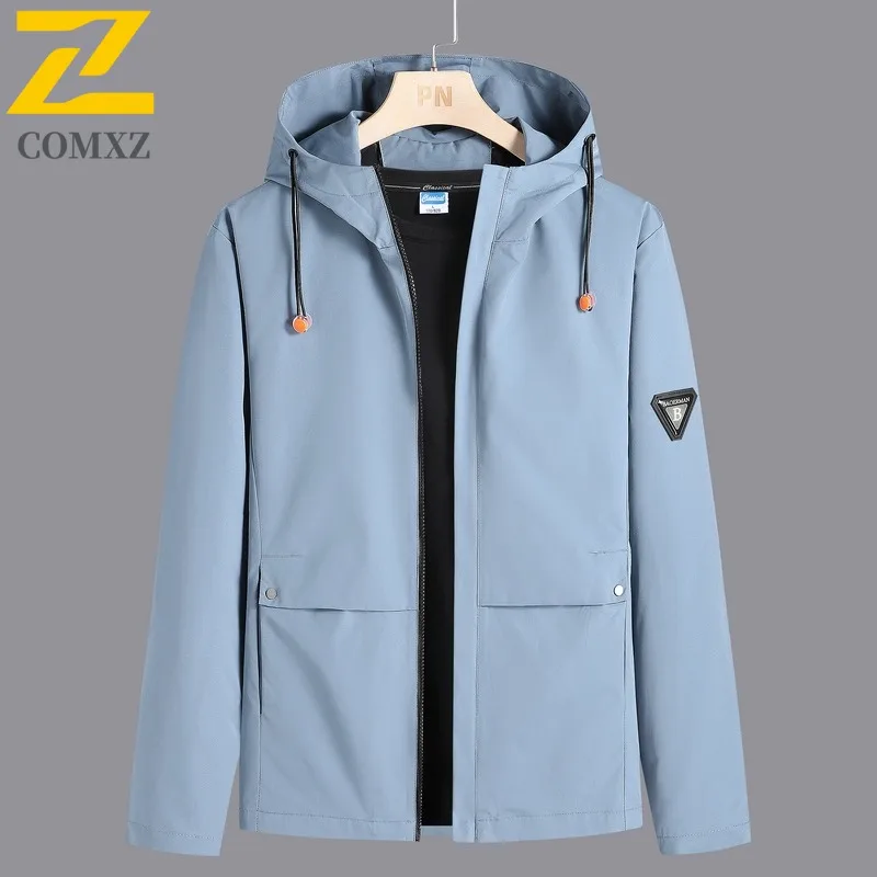 

COMXZ 2025 Spring New Fashion Outdoor Mountain Style 3Layer Waterproof Windproof Breathable Jacket Hiking Coat Lightweight Tech