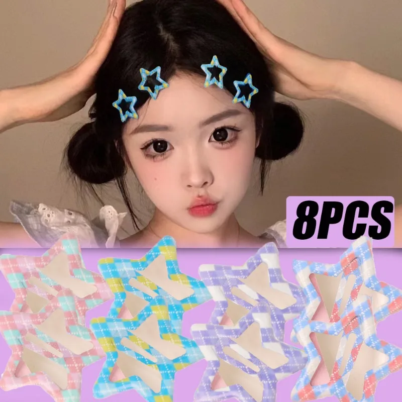 Hot Girl Star Shape Hairpins Y2k Aesthetic Lovely Hair Clips Sweet Cool Girl Hair Accessories Cute Lattice Side Bangs BB Clips