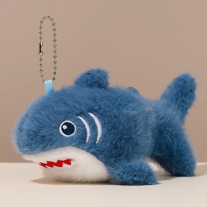 Leuke 15 cm leuke haai hanger knuffels cartoon simulatie zeedieren kleine haai pluche pop rugzak decor sleutelhanger cadeau