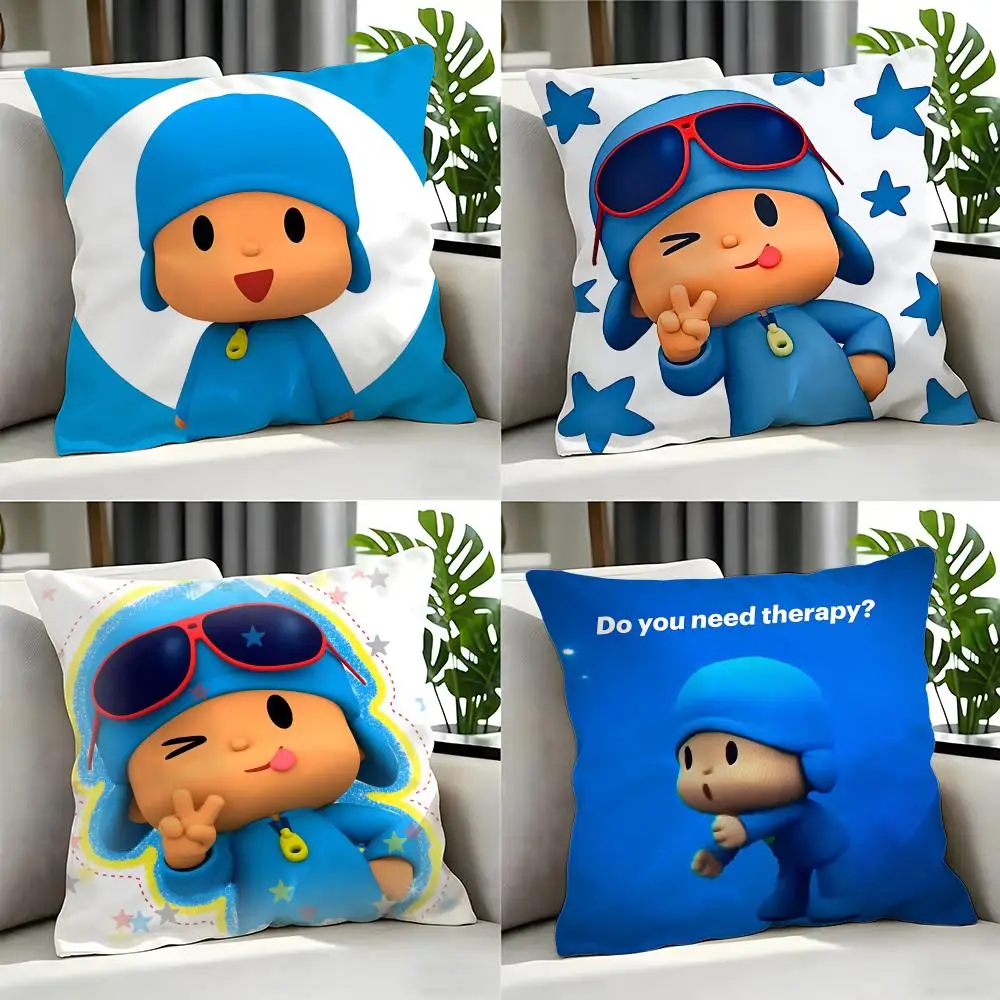 Cartoon Pocoyo Cushion Cover Cushion Cover Set 4Pcs 50x50 45x45 40x40 Pillowcase Decorative Sofa Home Decor