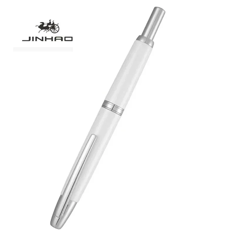 

Акция JINHAO 10, перьевая ручка, выдвижное перо EF/F, белый, серебряный зажим, конвертер чернил для письма для студентов, подарки