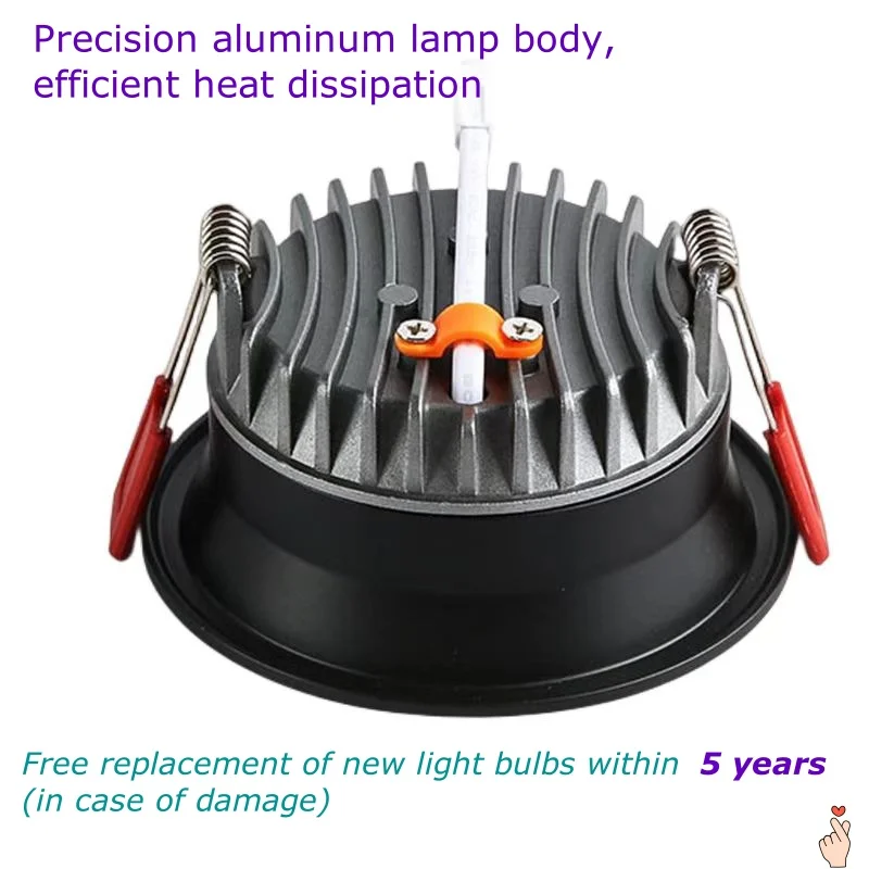 LED Dimmable AC85~265V Recessed Aluminium Anti Glare Downlight 5W7W10W15W20W Ceiling Spot Lights Background Lamp Indoor Lighting