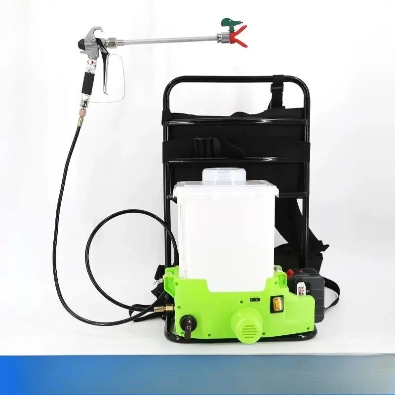 6L backpack plunger type high pressure airless spraying machine lithium battery painting machine latex paint coating spraying