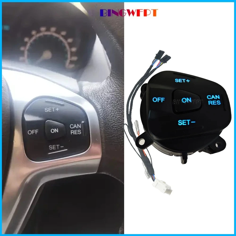 

С проводом для Ford Fiesta MK7 Ecosport 2013-2015, правая кнопка круиз-контроля автомобиля, кнопка рулевого колеса, переключатель круиз-контроля