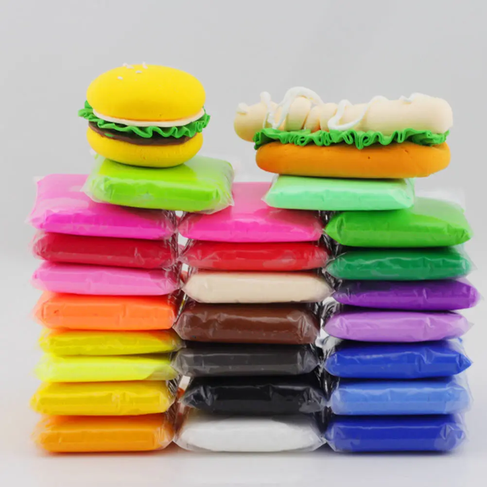 Argila Ultra Leve de 24 Cores para Crianças, Qualidade Fina, Cores Exquisitas, Massa de Modelagem Lisa e Não Pegajosa, Ideal para Aprendizado Prático