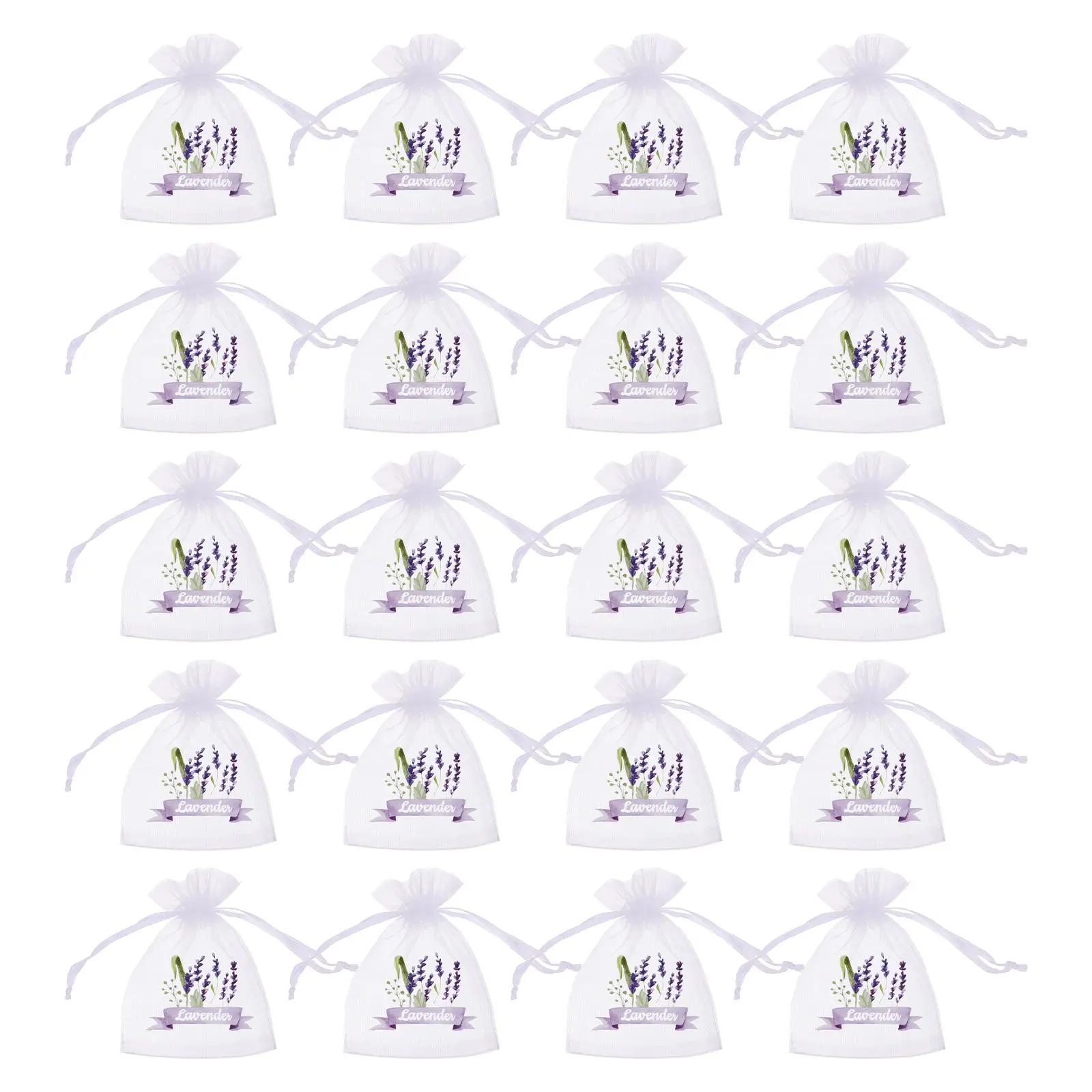 

20 Pcs Empty Lavender Sachet Bags Gauze Drawstring Pouches Breathable Mesh Ideal Dried Lavender Rose Petals Jewelry Wardrobe Car