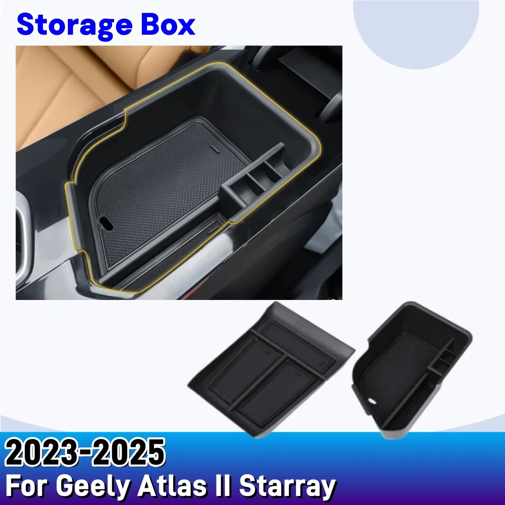

For Geely Atlas II 2024 2025 Starray 2023 Car Under Center Console Organizer Storage Box Armrest Storage Box Car Styling Upgrade