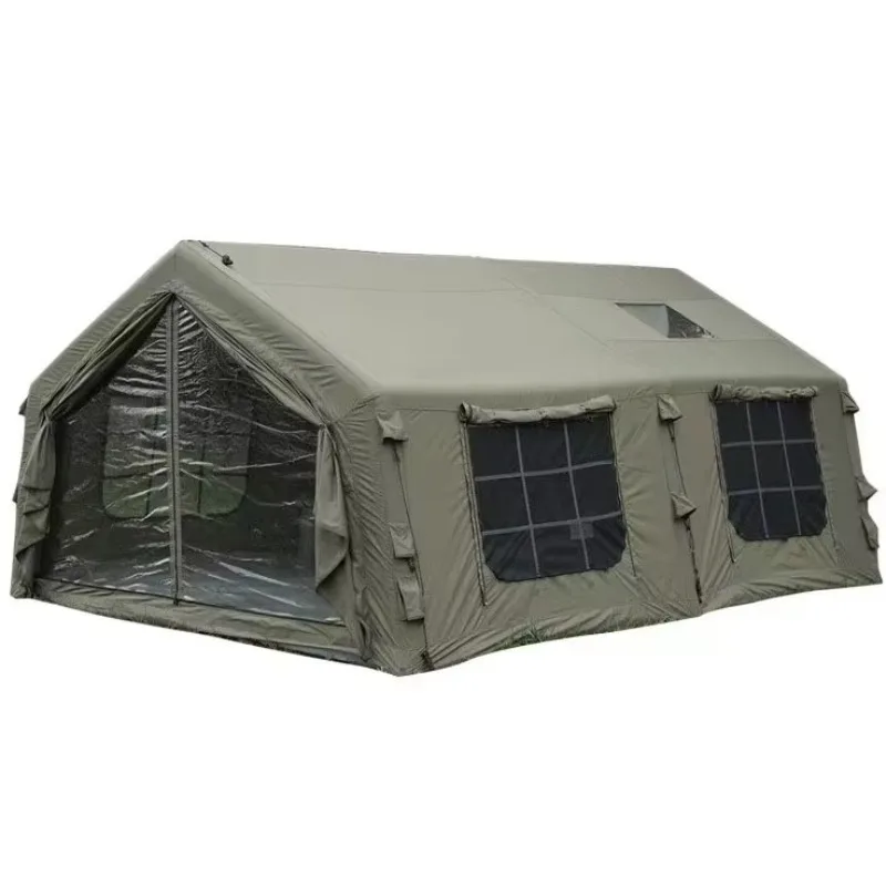 

2026 17,2 Роскошная надувная палатка зеленого/хаки для двух помещений для семейного кемпинга на открытом воздухе