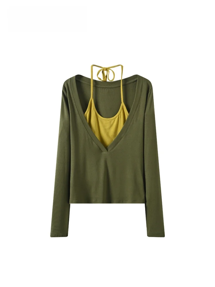

Faionable plus Size Women's Long Sve T-irt Korean Sle Inner Wear Top Trendy Spring Faion Casual Aosphere