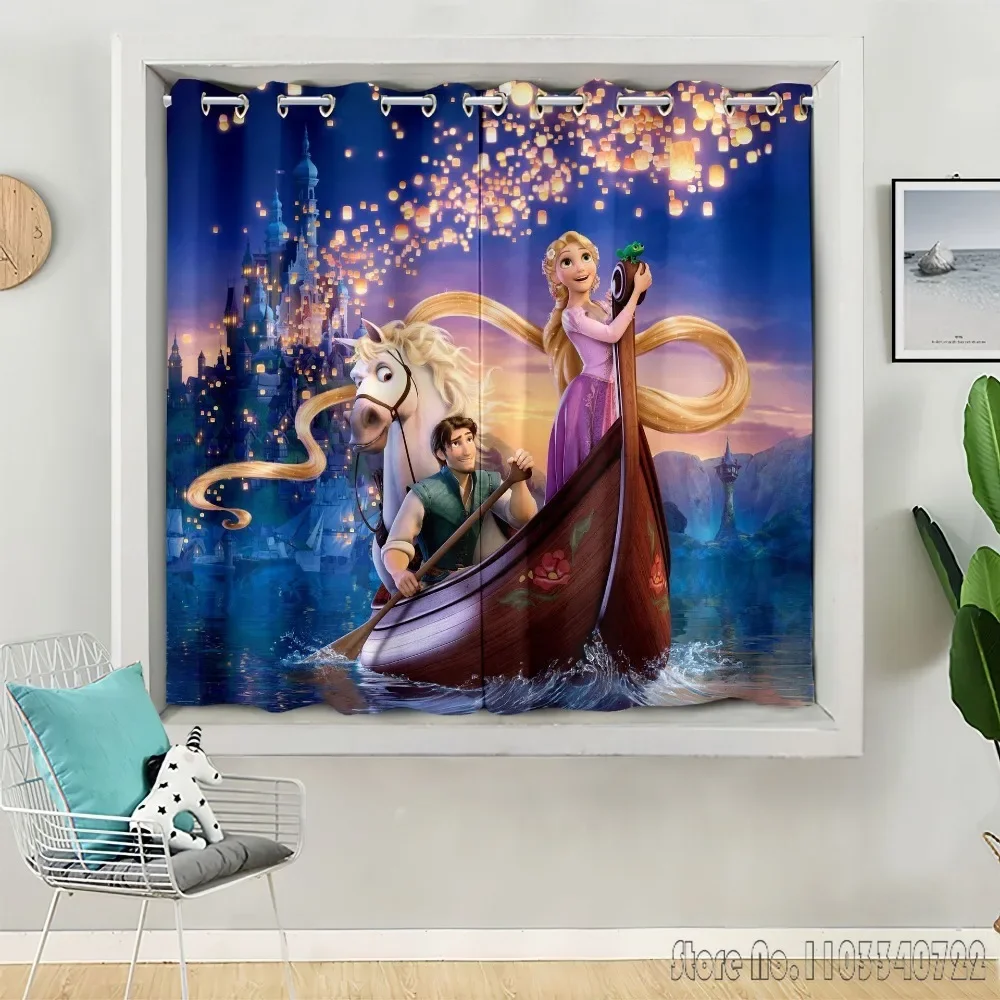 Disney Princess Belle The Beauty and Beast Window Curtain 3D Print Blackout Curtains Living Room Bedroom Decor Kids Teen Gift