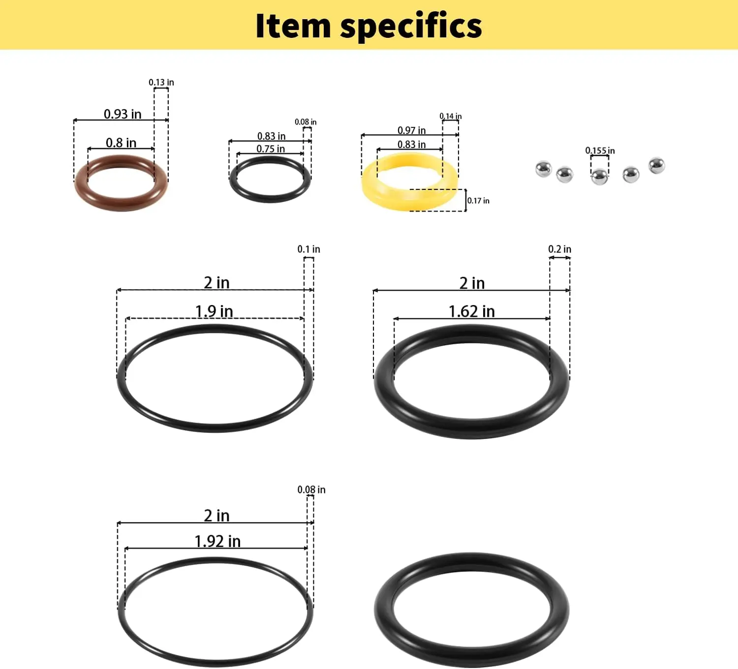 TML se adapta al kit de reconstrucción de sellos de cilindro de inclinación de ajuste de fuerza Mercury Mariner, reemplaza 813432 Kit de reparación de cilindros A3