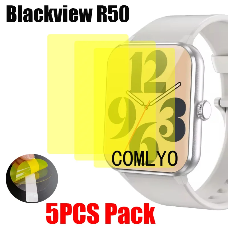 5PCS For Blackview R50 Smart watch Screen Protector Cover HD TPU Film